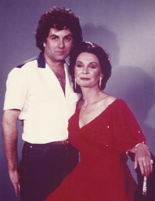 With Jean Simmons on the set of <i>The Valley of the Dolls</i> - 1981